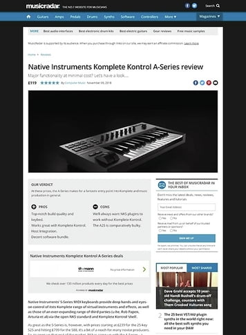 MusicRadar.com Native Instruments Komplete Kontrol A-Series MusicRadar.com Native Instruments Komplete Kontrol A-Series