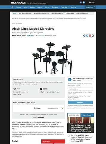 MusicRadar.com Alesis Nitro Mesh E-Kit MusicRadar.com Alesis Nitro Mesh E-Kit