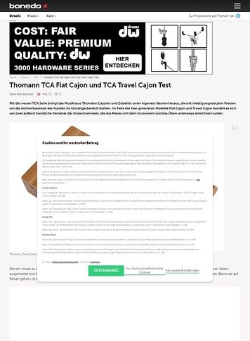 Bonedo.de Thomann TCA Flat Cajon und TCA Travel Cajon Bonedo.de Thomann TCA Flat Cajon und TCA Travel Cajon
