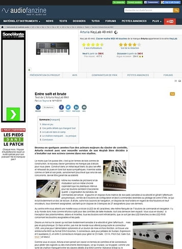 Audiofanzine.com Arturia KeyLab 49 mkII Audiofanzine.com Arturia KeyLab 49 mkII