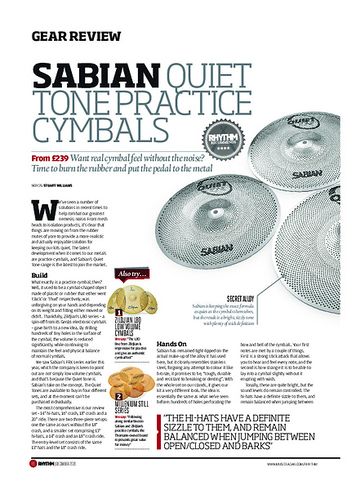 Rhythm Sabian Quiet Tone Practice Cymbals Rhythm Sabian Quiet Tone Practice Cymbals