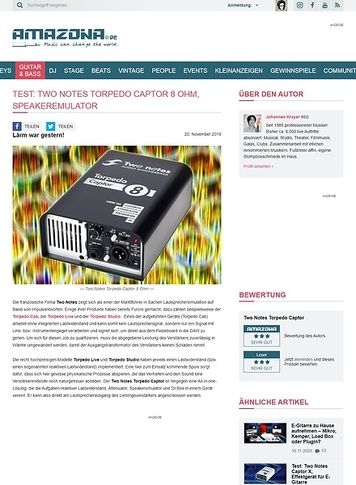 Amazona.de Two Notes Torpedo Captor 8 Ohm Amazona.de Two Notes Torpedo Captor 8 Ohm
