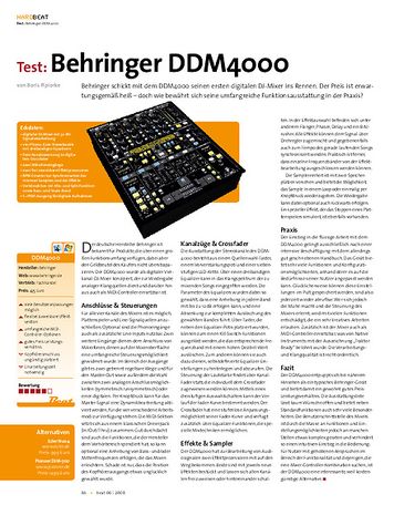 Beat Test: Behringer DDM 4000 Beat Test: Behringer DDM 4000
