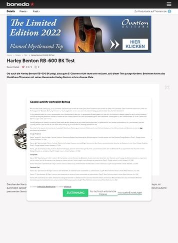 Bonedo.de Harley Benton RB-600 BK Bonedo.de Harley Benton RB-600 BK