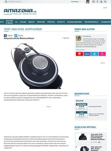 Amazona.de Test: AKG K702 Amazona.de Test: AKG K702