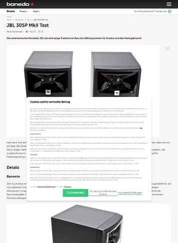 Bonedo.de JBL 305P MkII Bonedo.de JBL 305P MkII