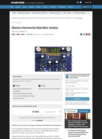 MusicRadar.com Electro-Harmonix Mod Rex MusicRadar.com Electro-Harmonix Mod Rex