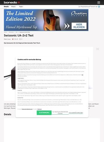 Bonedo.de Swissonic UA-2x2 Bonedo.de Swissonic UA-2x2