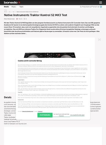 Bonedo.de Traktor Kontrol S2 MK3 Bonedo.de Traktor Kontrol S2 MK3