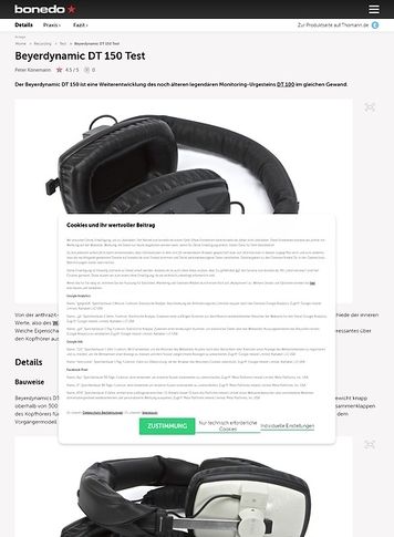 Bonedo.de Beyerdynamic DT 150 Bonedo.de Beyerdynamic DT 150