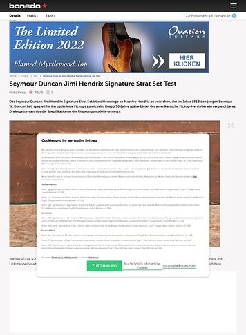 Bonedo.de Seymour Duncan Jimi Hendrix Signature Strat Set Bonedo.de Seymour Duncan Jimi Hendrix Signature Strat Set