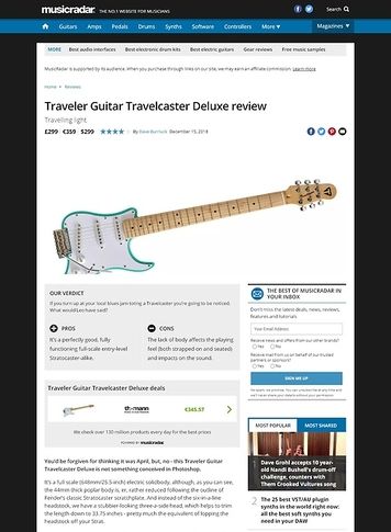 MusicRadar.com Traveler Guitar Travelcaster Deluxe MusicRadar.com Traveler Guitar Travelcaster Deluxe