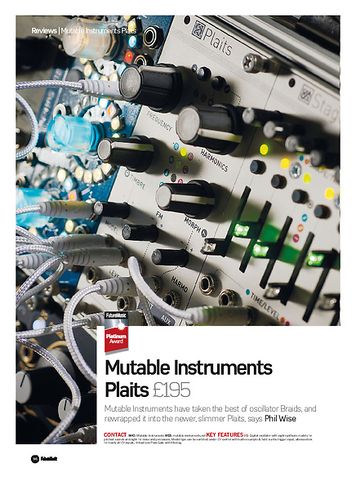 Future Music Mutable Instruments Plaits Future Music Mutable Instruments Plaits