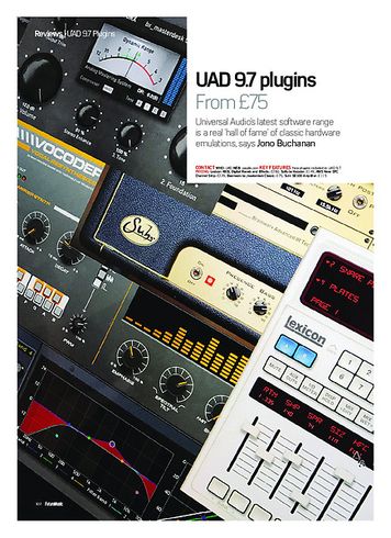Future Music UAD 9.7 plugins Future Music UAD 9.7 plugins