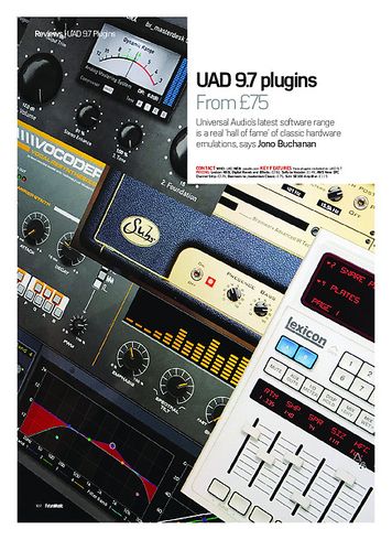 Future Music UAD 9.7 plugins Future Music UAD 9.7 plugins