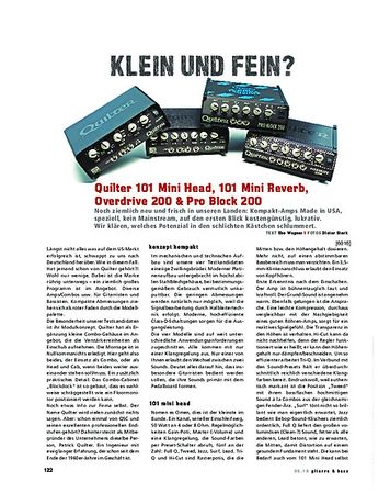 Gitarre & Bass Quilter 101 Mini Head, 101 Mini Reverb, Overdrive 200 & Pro Block 200 Gitarre & Bass Quilter 101 Mini Head, 101 Mini Reverb, Overdrive 200 & Pro Block 200