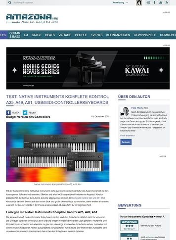 Amazona.de Native Instruments Komplete Kontrol A25, A49, A61 Amazona.de Native Instruments Komplete Kontrol A25, A49, A61