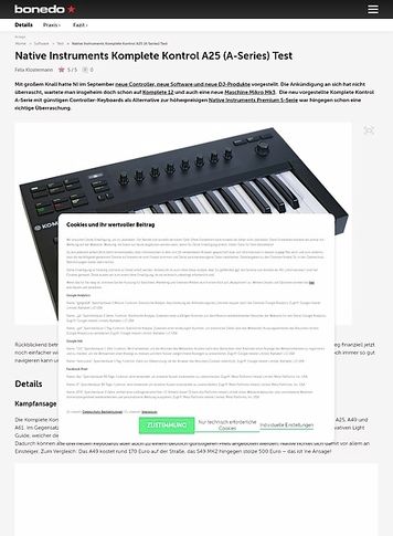 Bonedo.de Native Instruments Komplete Kontrol A25 (A-Series) Bonedo.de Native Instruments Komplete Kontrol A25 (A-Series)