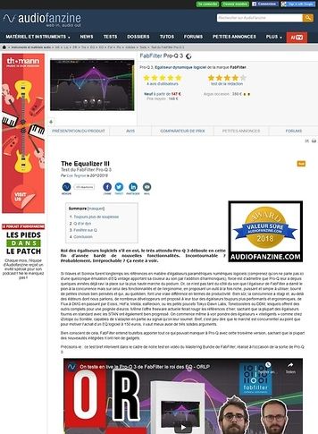 Audiofanzine.com FabFilter Pro-Q 3 Audiofanzine.com FabFilter Pro-Q 3