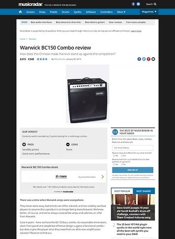 MusicRadar.com Warwick BC150 Combo MusicRadar.com Warwick BC150 Combo
