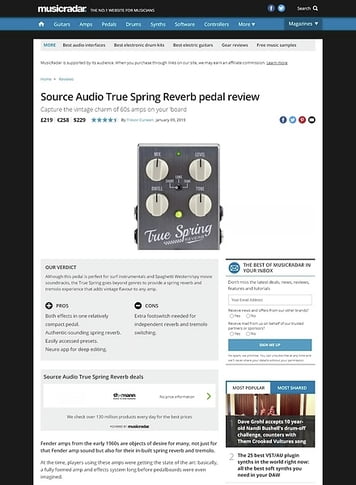 MusicRadar.com Source Audio True Spring Reverb MusicRadar.com Source Audio True Spring Reverb