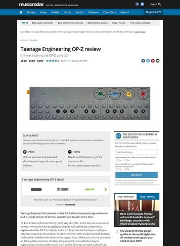 MusicRadar.com Teenage Engineering OP-Z MusicRadar.com Teenage Engineering OP-Z