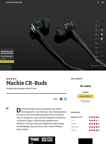 Kopfhoerer.de Mackie CR-BUDS Kopfhoerer.de Mackie CR-BUDS