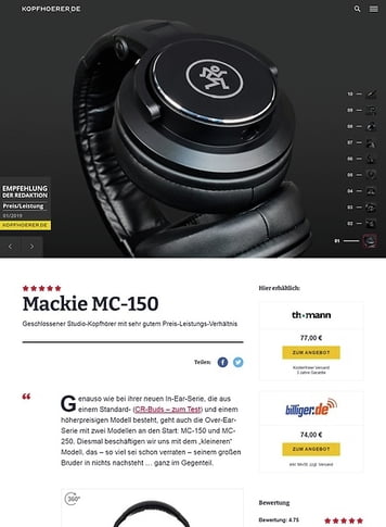 Kopfhoerer.de Mackie MC-150 Kopfhoerer.de Mackie MC-150