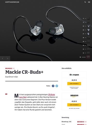 Kopfhoerer.de Mackie CR-BUDS+ Kopfhoerer.de Mackie CR-BUDS+
