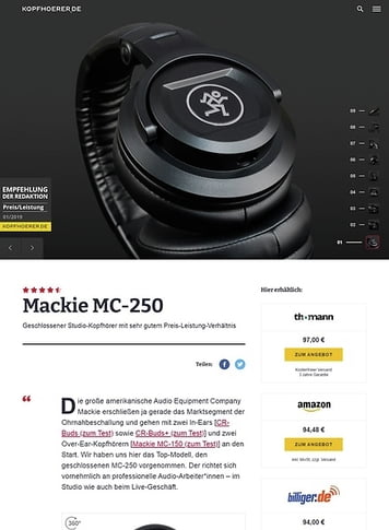 Kopfhoerer.de Mackie MC-250 Kopfhoerer.de Mackie MC-250