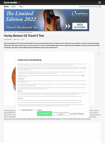 Bonedo.de Harley Benton GS Travel E Bonedo.de Harley Benton GS Travel E