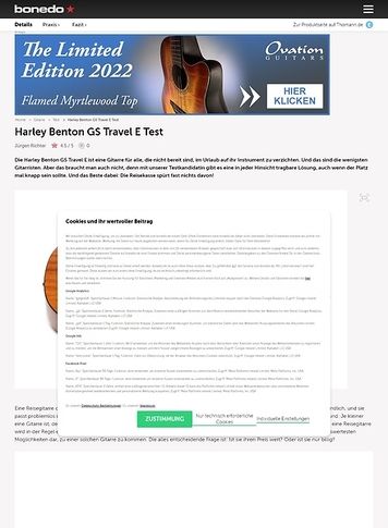 Bonedo.de Harley Benton GS Travel E Bonedo.de Harley Benton GS Travel E