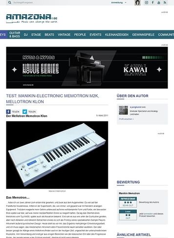 Amazona.de TEST: MANIKIN-ELECTRONIC MEMOTRON M2K, MELLOTRON KLON Amazona.de TEST: MANIKIN-ELECTRONIC MEMOTRON M2K, MELLOTRON KLON