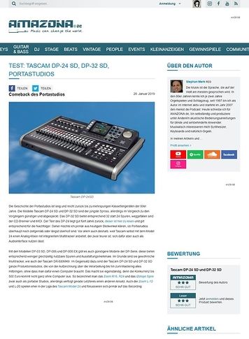 Amazona.de Tascam DP-24 SD, DP-32 SD Amazona.de Tascam DP-24 SD, DP-32 SD