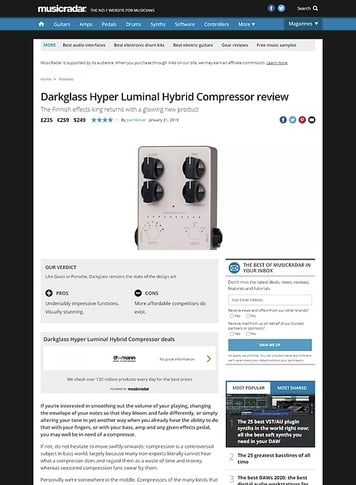 MusicRadar.com Darkglass Hyper Luminal Hybrid Compressor MusicRadar.com Darkglass Hyper Luminal Hybrid Compressor