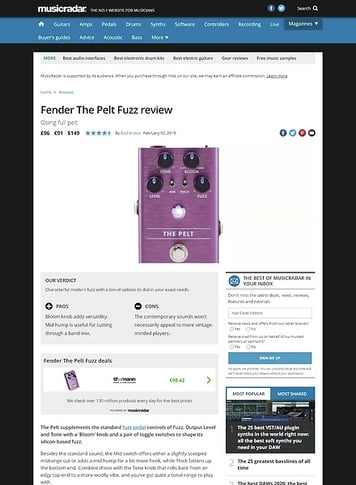 MusicRadar.com Fender The Pelt Fuzz MusicRadar.com Fender The Pelt Fuzz