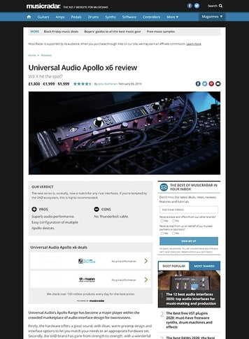 MusicRadar.com Universal Audio Apollo x6 MusicRadar.com Universal Audio Apollo x6