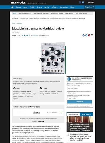 MusicRadar.com Mutable Instruments Marbles MusicRadar.com Mutable Instruments Marbles