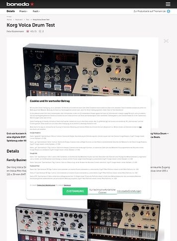 Bonedo.de Korg Volca Drum Bonedo.de Korg Volca Drum