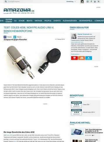 Amazona.de Coles 4038, Nohype Audio LRM-V Amazona.de Coles 4038, Nohype Audio LRM-V