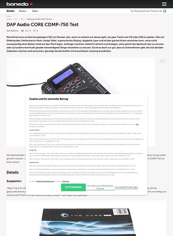 Bonedo.de DAP Audio CORE CDMP-750 Bonedo.de DAP Audio CORE CDMP-750
