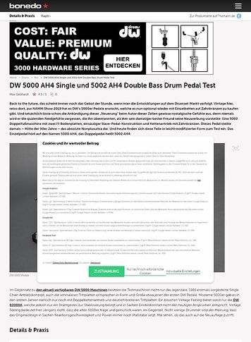 Bonedo.de DW 5000 AH4 Single und 5002 AH4 Double Bass Drum Pedal Bonedo.de DW 5000 AH4 Single und 5002 AH4 Double Bass Drum Pedal