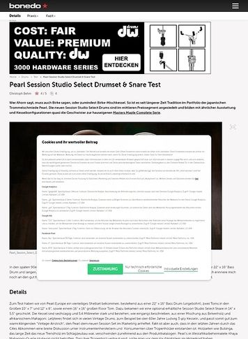 Bonedo.de Pearl Session Studio Select Drumset & Snare Test Bonedo.de Pearl Session Studio Select Drumset & Snare Test