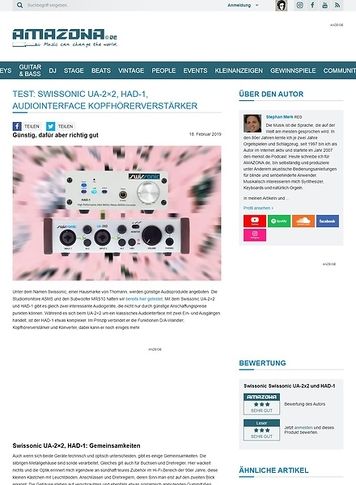 Amazona.de Swissonic UA-2x2 & HAD-1 Amazona.de Swissonic UA-2x2 & HAD-1
