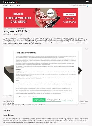 Bonedo.de Korg Krome EX 61 Bonedo.de Korg Krome EX 61