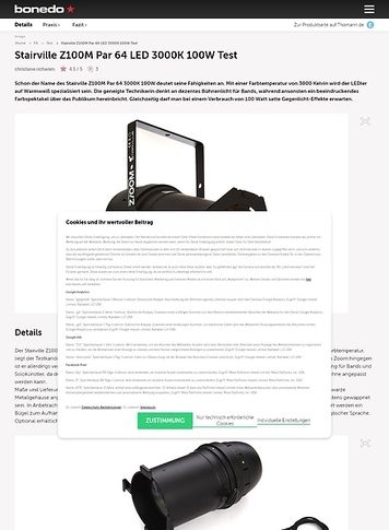 Bonedo.de Stairville Z100M Par 64 LED 3000K 100W Bonedo.de Stairville Z100M Par 64 LED 3000K 100W