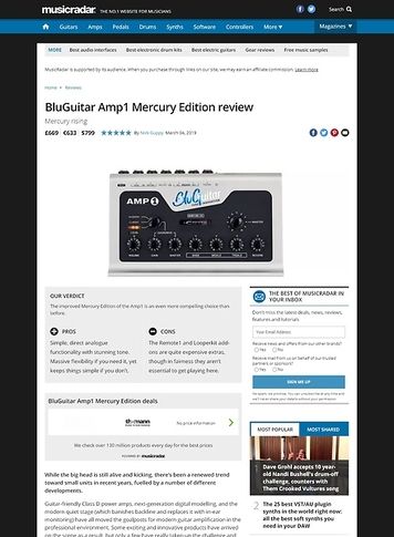 MusicRadar.com BluGuitar Amp1 Mercury Edition MusicRadar.com BluGuitar Amp1 Mercury Edition
