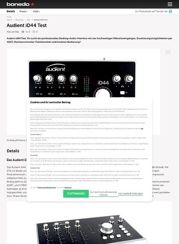 Bonedo.de Audient iD44 Test Bonedo.de Audient iD44 Test