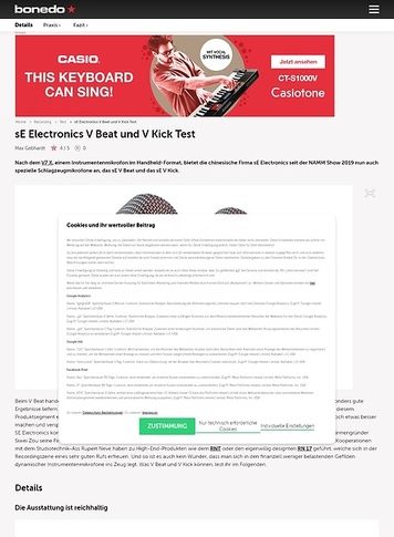 Bonedo.de sE Electronics V Beat und V Kick Bonedo.de sE Electronics V Beat und V Kick