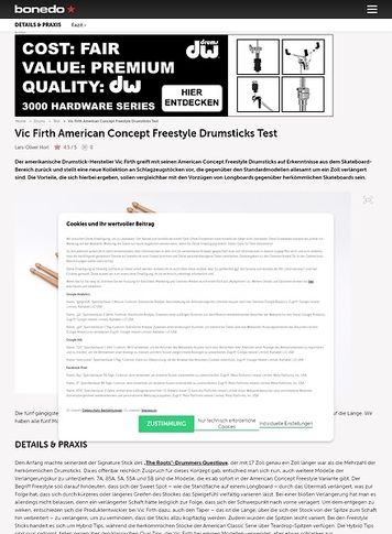 Bonedo.de Vic Firth American Concept Freestyle Drumsticks Bonedo.de Vic Firth American Concept Freestyle Drumsticks